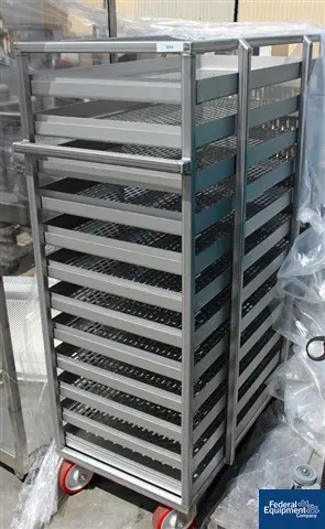 Trolley, with 36" x 24" perforated, trays, all aluminum, #2956-30 - Image 1