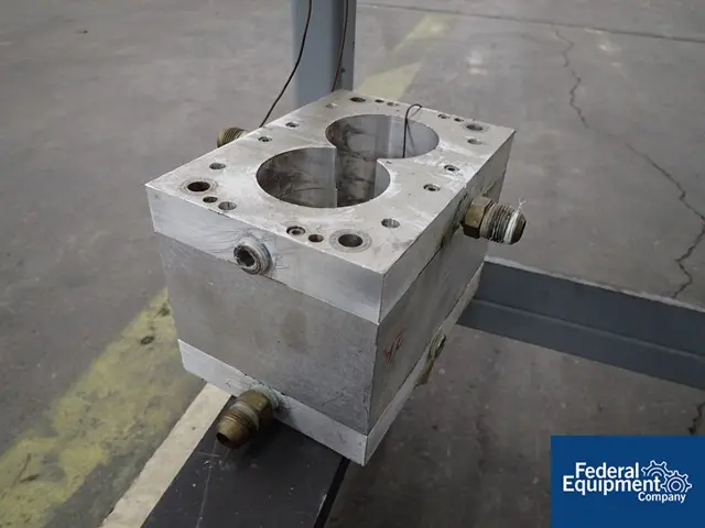 Twin Screw Feeder, (2) 2.5" diameter intermeshing screws, 1.5" feed opening, jacketed barrel sections, #3112-5 - Image 8