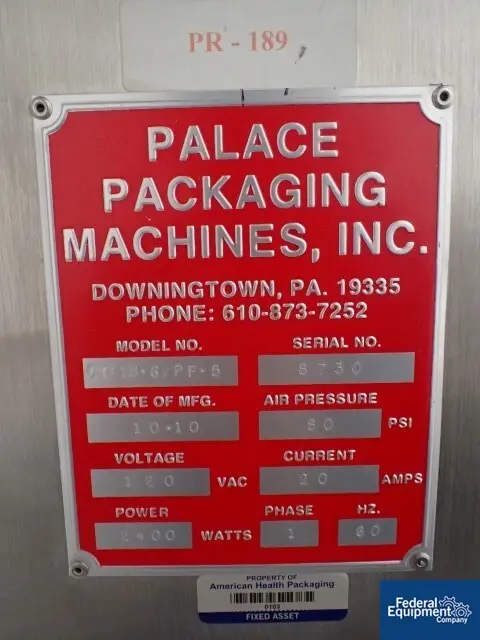 Inserter, Palace #OT186PFS, multi-lane desiccant inserter, 6 lane, up to 120/minute, serial #8730, 2010 - Image 2