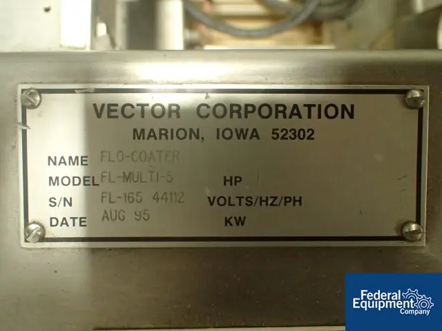 Vector #FL-Mulit-5, fluid bed dryer, Stainless Steel, (2) top spray granulation chambers, bowls and expansion - Image 2