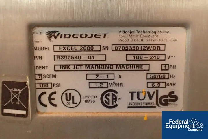 Videojet #2000, coder, on stand, serial# 07535012WDB, #3252-32 - Image 2