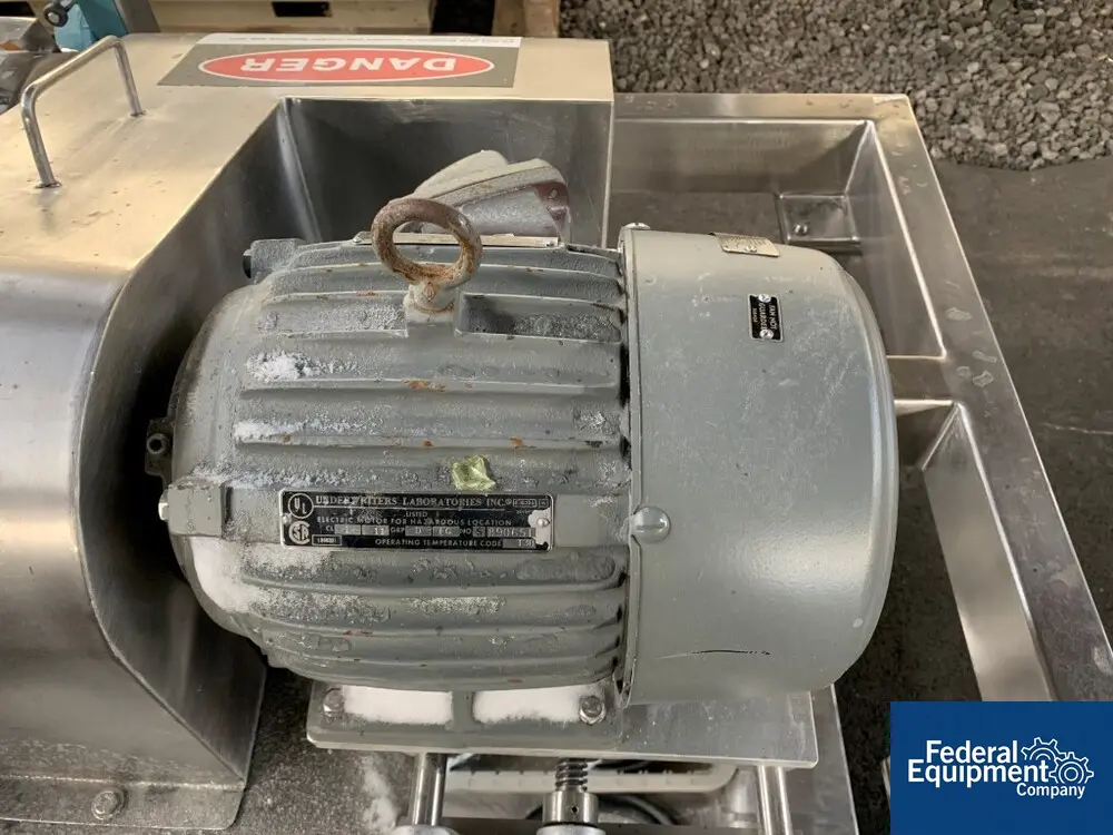 Fitzpatrick #JT Homoloid, Stainless Steel, 3 HP, pan feed, swinging hammers, on legs, serial# 1452, #3287-1 - Image 8