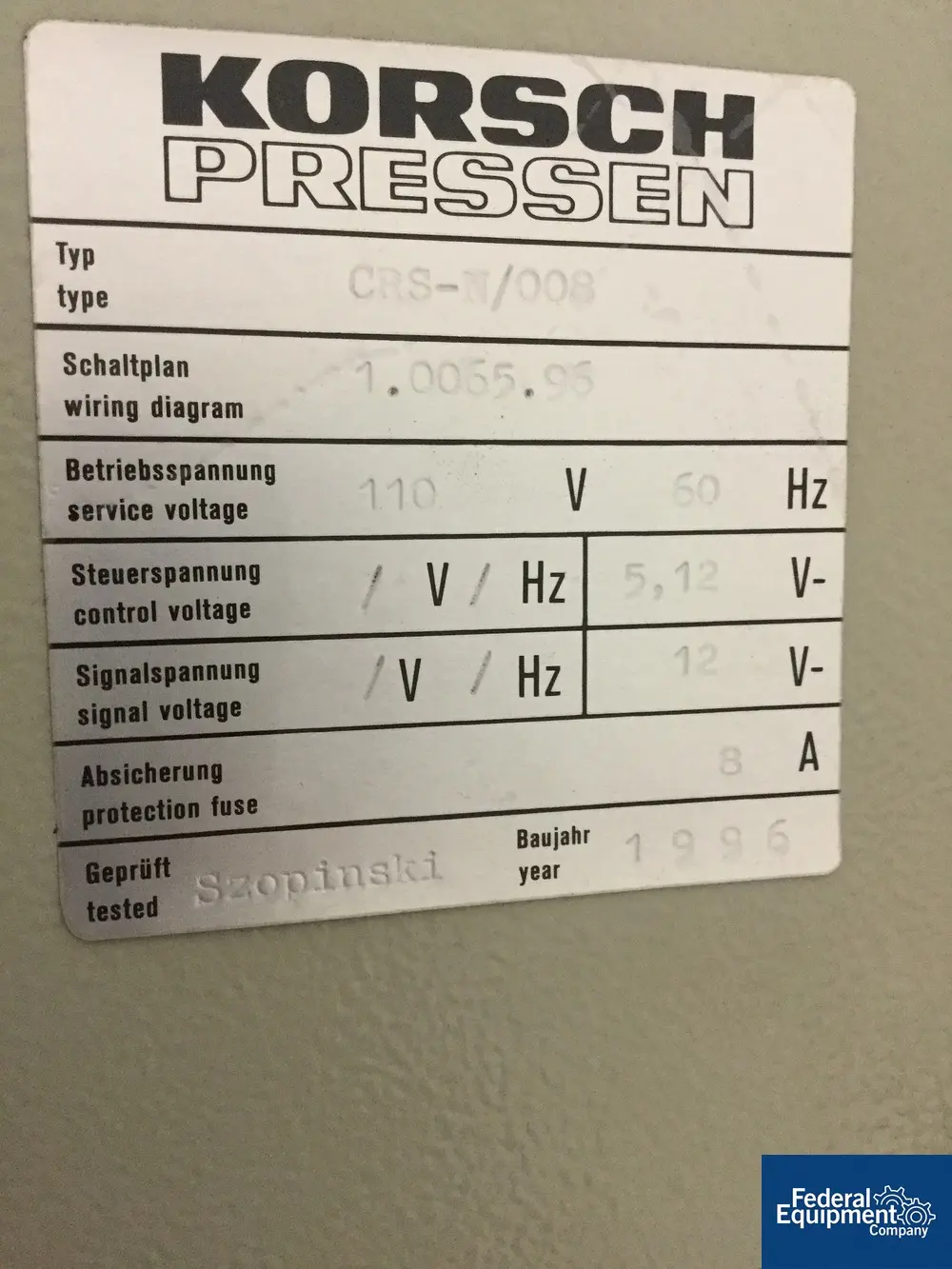 4 Ton, Korsch #PH106-DMS, tablet press, 6-station, 40 KN compression pressure, 15mm max.tablet diameter - Image 7