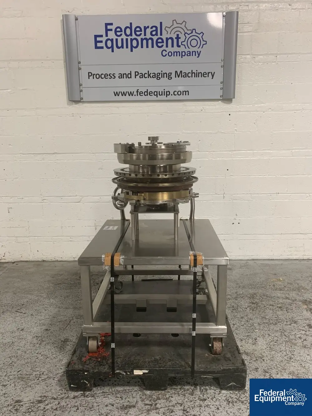 Hata, 38 station tablet press turret on cart, for Hata model CVX press, keyed upper punch guides, #3130-15 - Image 1