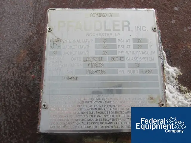 2000 gallon Pfaudler glass lined reactor, 5RW agitator drive, 15 hp, 460 V. explosion proof motor with - Image 2