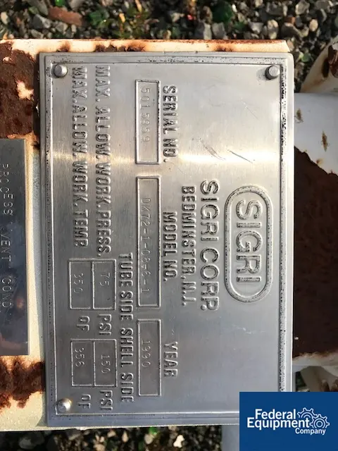 21 sq.ft. Sigri/Roben #DK72-08-6-1 graphite heat exchanger, graphite tube side, carbon steel shell side - Image 2