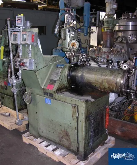 Netzsch #LME20, horizontal media mill, Stainless Steel, 20 liter jacketed grinding chamber, 25 HP explosion - Image 1