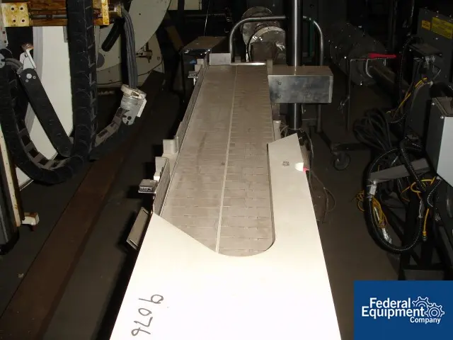 9" x 72" Biflow slat conveyor, (2) 4.5" wide belts, Stainless Steel side rails, (2) 1/8 HP DC motors, #31018 - Image 2