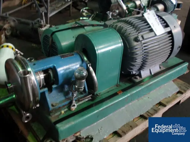 Tri-Clover #C218MD25T-8, centrifugal pump, Stainless Steel, 2" x 1.5" on base, 25 HP, 230/460 V., serial - Image 1