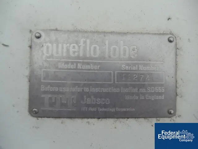 10-40 GPM @ 110 psi, ITT / Jabsco #C125200-27-121-OVZ, rotary lobe pump, Sanitary Stainless Steel, 2" - Image 4