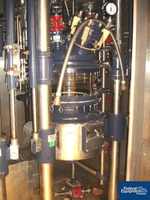 26.42 gallon R & M Italia reactor train, 100 liter, glass lined, removable dish top, dish bottom, 150 psi - Image 4