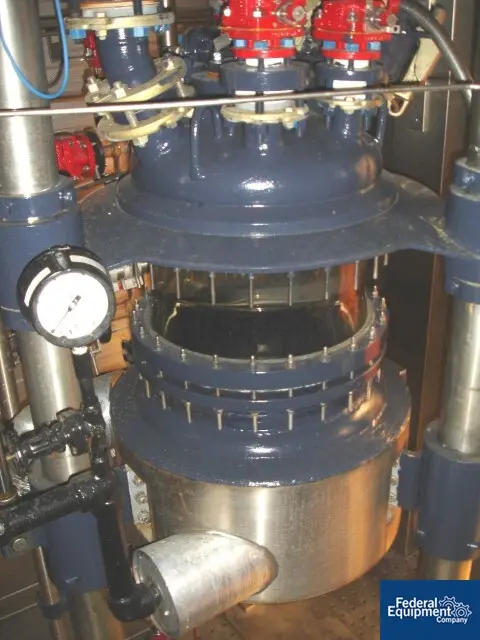26.42 gallon R & M Italia reactor train, 100 liter, glass lined, removable dish top, dish bottom, 150 psi - Image 6