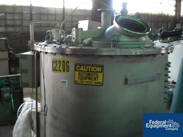 49" x 32" Krauss Maffei #VZO125/3.2C, basket centrifuge, 316L Stainless Steel, top load/unload, 40 HP, 1986 - Image 2