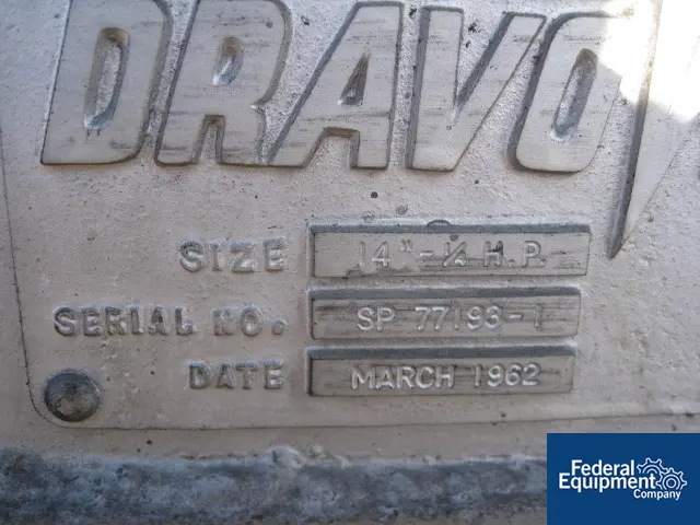 Dravo pelletizing disk, Stainless Steel, 14" diameter disk, on base w/.25 HP motor, #38802 - Image 4