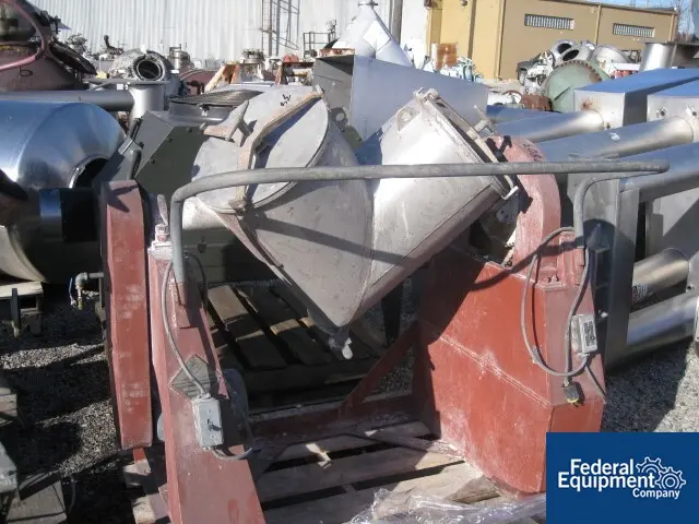 2 cu.ft. Patterson twin shell blender, Stainless Steel, intensifier bar, on stand w/main shell drive & bar - Image 1