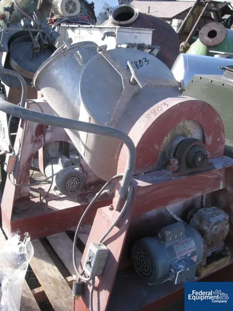 2 cu.ft. Patterson twin shell blender, Stainless Steel, intensifier bar, on stand w/main shell drive & bar - Image 2