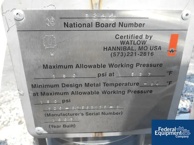 Temperature Control Skid, Watlow Hannibal heat exchanger, 3 HP, with explosion proof circulation pump, 2007 - Image 2