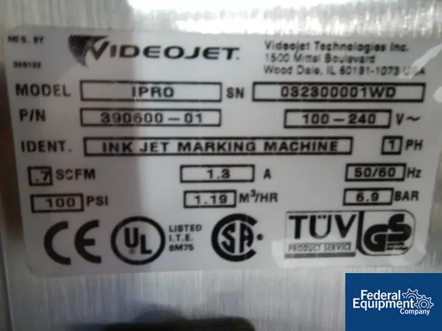 Videojet Coder #IPRO, w/print head, 100-240 V., Part #390900-01, s/n #032300001WD, #41571 - Image 5