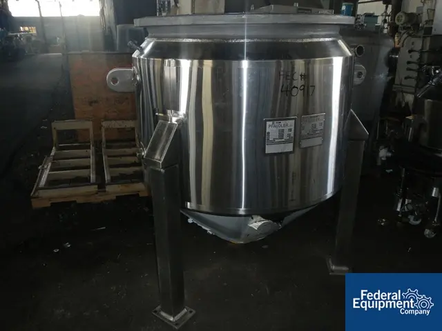 200 gallon Pfaudler reactor body, RX series, 39" dia.x33" straight side x 14" D cone bttm, 100 psi & FV @ - Image 3