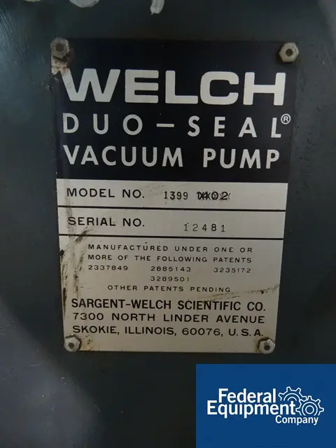 1.2 CFM, Welch #1399, 1/3 HP, 115 V., serial #14061 & #12481, (1) lot of (2 available), #42583 - Image 7