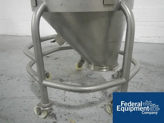 4 cu.ft., Stainless Steel Tote Bins, 22" x 42" x 17" cone bottom, 12" top access, 1.5" top nozzle, 8" bottom - Image 7