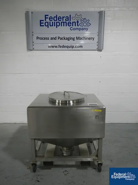 19 cu.ft., Tote Systems, Stainless Steel bin, 35" x42" x18" straight side x 14" cone bottom, 22" top port, 8" - Image 1