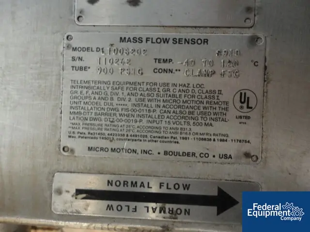Micro Motion #DL1008202, flow meter. 1.5", Stainless Steel construction, #44829 - Image 4