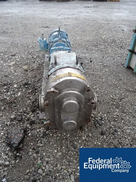 310 GPM, Waukesha #200, Stainless Steel rotary lobe pump, 4" in/outlet, on base, 20 HP, 230/460 V., #44850 - Image 2