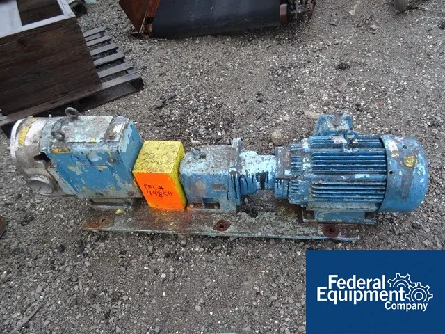 310 GPM, Waukesha #200, Stainless Steel rotary lobe pump, 4" in/outlet, on base, 20 HP, 230/460 V., #44850 - Image 3