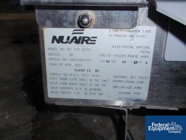 NuAire Bio Hood #NU-430SPEC, Stainless Steel, SP Series, Class II, Type BW, 70" W x 24" H x 22" D chamber - Image 3