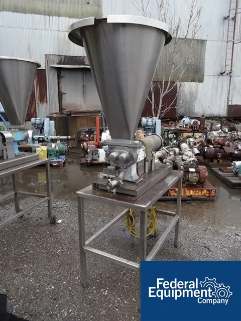 Waukesha #34, Stainless Steel Rotary Lobe Pump, 2" x 8" rect.feed open.w/S/S feed hopper, 1.5" bottom disch - Image 2