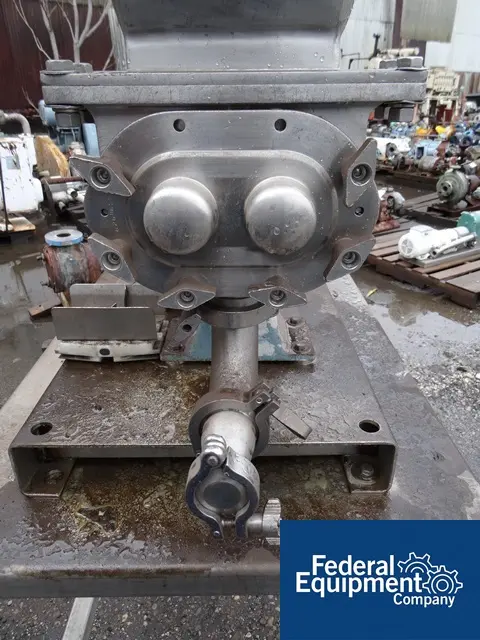 Waukesha #34, Stainless Steel Rotary Lobe Pump, 2" x 8" rect.feed open.w/S/S feed hopper, 1.5" bottom disch - Image 5