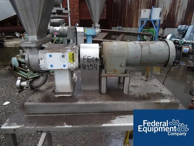 Waukesha #34, Stainless Steel Rotary Lobe Pump, 2" x 8" rect.feed open.w/S/S feed hopper, 1.5" bottom disch - Image 6