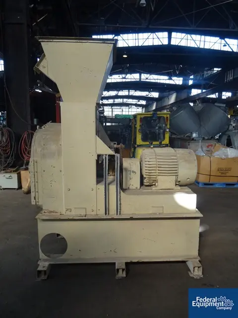 Jacobson #P2400-FF, Carbon Steel Full Circle Mill, 24" dia.grind.chember, 6" screw feeder, w/hopper, 60 HP - Image 1