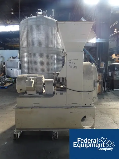 Jacobson #P2400-FF, Carbon Steel Full Circle Mill, 24" dia.grind.chember, 6" screw feeder, w/hopper, 60 HP - Image 3