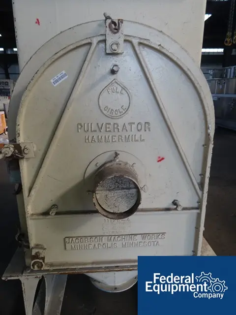 Jacobson #P2400-FF, Carbon Steel Full Circle Mill, 24" dia.grind.chember, 6" screw feeder, w/hopper, 60 HP - Image 5