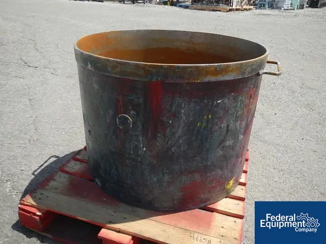 125 gallon 36" diameter x 29" straight side, Carbon Steel Mix Tub, open top, flat bottom, #46657 - Image 1