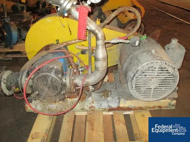 Lobeflo #SR/5/116/LS/3A, Stainless Steel Rotary Lobe Pump, 2" inlet & outlet, on base, 25 HP, serial #21215B - Image 1