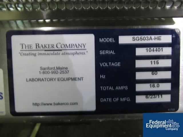 Baker Edgeguard #SG-503A-HE, 58" laminar flow hood, no sash, Stainless Steel, 58" W x 27" H x 24" D, blower - Image 5