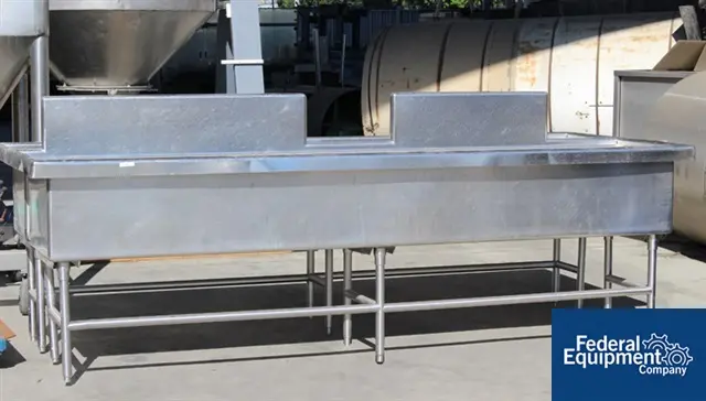 Stainless Steel Wash Tank, 128" L x 54" W tanks, dual tanks, on legs, #47467 - Image 1
