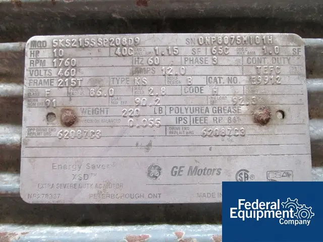 10 HP Curtis #LV9711-A3, air cooled, mounted on 80 gallon Carbon Steel air tank, 460 V., 3 phase, 1998 - Image 6