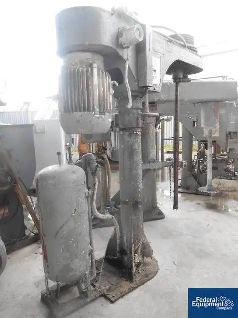 50 HP Cowles, Stainless Steel disperser, shaft & blade, air over oil hydraulic lift w/air tank, 230/460 - Image 2