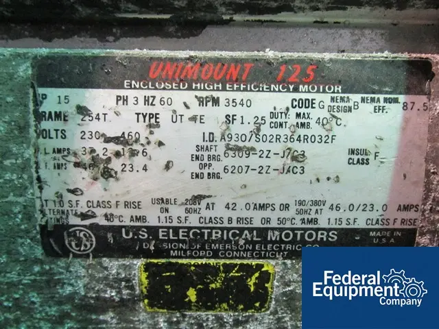 Donaldson #C24, mechanical, aluminum, 24" dia.chamber, on base w/15 HP, 230/460 V., #eb16-0008 air cleaner - Image 8