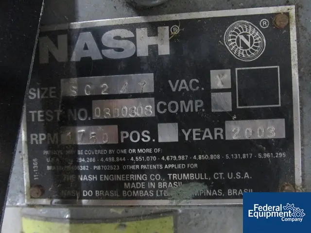 200 CFM, Nash Vacuum System, (2) #SC2/7 pumps, Carbon Steel, 200 cfm each, 10 HP, 230/460 V., silencers - Image 6