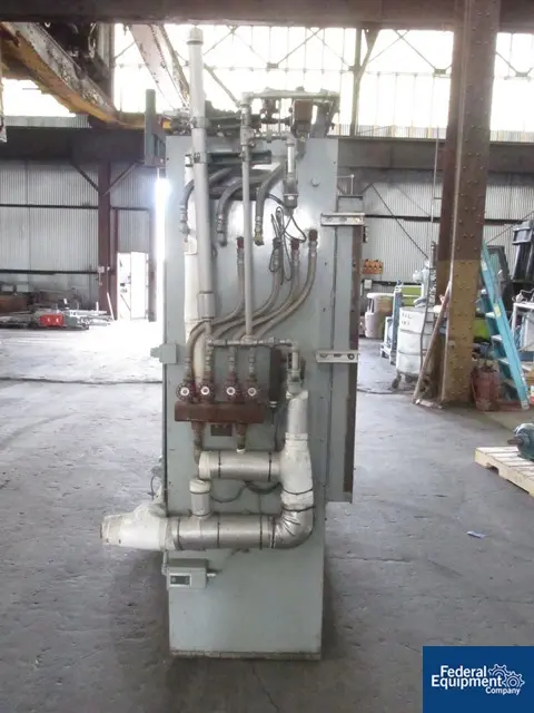 75 Ton, TMP, slab side hydraulic press, (4) 18" x 18" platen, (6) 6" daylight, electrically heated, 1991 - Image 5