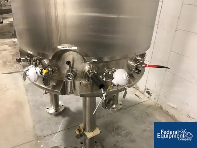 290 gallon Precision Reactor, 316L Stainless Steel, 40/90 psi, 32" diameter x 75" straight side, dish top and - Image 5