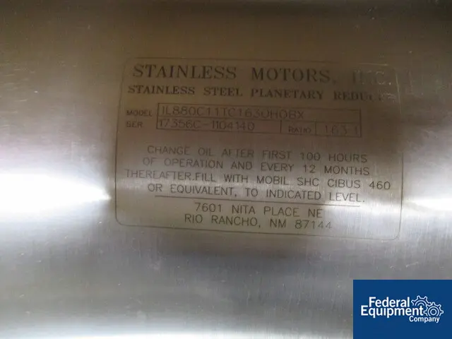 .25 HP, Stainless Motors Inc. #IL880C11TC163OHOBX, Planetary Reducers, 163.00 :1 Gear Ratio, Frame 56F/TENV - Image 5