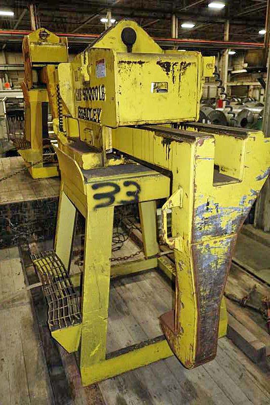 50000 lb. Bradley, coil grab, motorized, 48" max.width, 16" ID, 72" OD, 240 V., stand included - Image 2