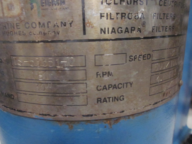 30" x 12" Ketema #Centerslung, 3/1.5 HP, 1760 RPM, perforated bowl, basket type, motor drive, #101171 - Image 3