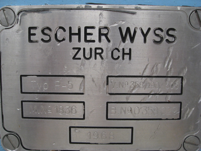 31" x 17" Escher-Wyss #P-5, 60 HP, 1775 RPM, pusher type, hydraulic drive, #90312 - Image 4
